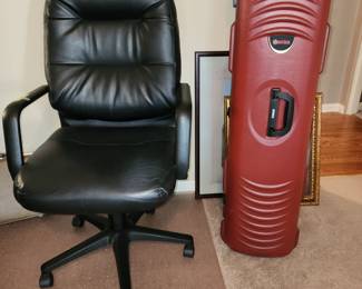 Leather office chair and Datrex gold case