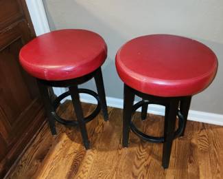 2 leather stools