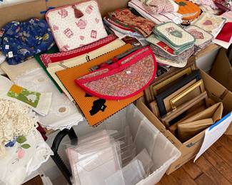 Loads of frames and linens