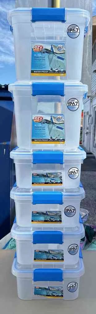 Six Waterproof EZY Storage Bins