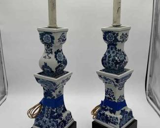 Chinese Style Blue Lamps 