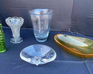 Steuben Glass Heart And Other Glass Pieces