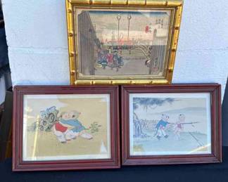 Three Framed Asian Prints