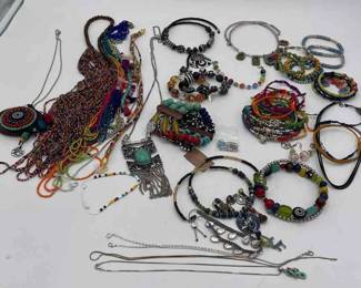 Multiple Beaded Necklaces And Bracelets 