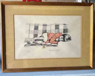 Signed And Numbered Barbara Smith, Girl On Couch