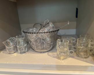 Candlewick Punch Bowl and Cups