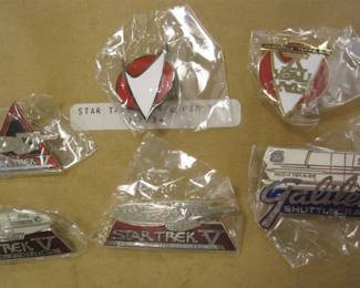  SIX STAR TREK V THE FINAL FRONTIER PINS SET - STILL IN PACKAGING BAGS.  