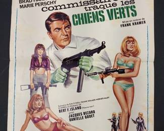 HALF SHEET MOVIE POSTER COMMISSAIRE X TRAQUE LES CHIENS VERTS