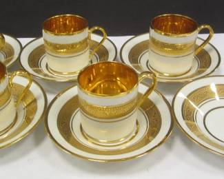 LIMOGES FRANCE DEMITASSE' CUPS AND SAUCERS