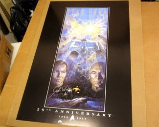 STAR TREK 25TH ANNIVERSARY POSTER WITH WILLIAM SHATNER AUTOGRAPH