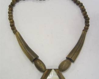 wood and antler necklace