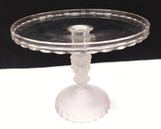  DUNCAN MILLER THREE FACE CAKE STAND.   Has flea bite chips on underside of foot from age and use, too small to photograph.