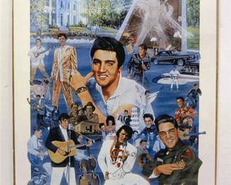 PAUL MILLER SIGNED ELVIS TAKIN' CARE OF BUSINESS POSTER PRINT