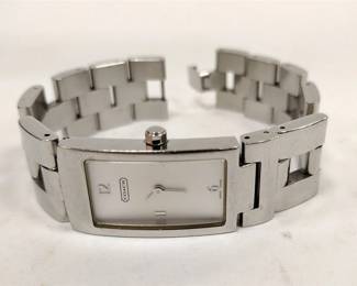  COACH WATCH WITH BOX AND BOOKLET.  NOT TESTED