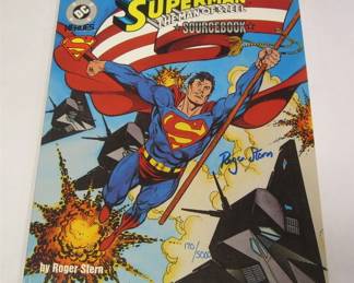SUPERMAN SOURCEBOOK AUTOGRAPHED BY ROGER STERN
