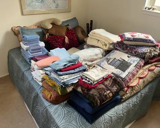 Towels, comforters, linens, bed spreads. If we priced them any cheaper they’d be free. 