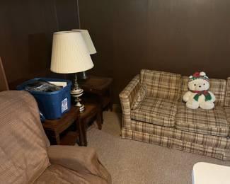 Nice end tables and lamps. Hide a bed. FREE if you can get it out of there. 👍