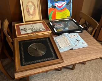 Table w/ extra leafs. Fold down sides. Old but sturdy. Would be great for a cabin 