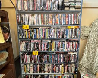 Great selection Of DVDs A dollar apiece, VHS, tapes 50 Cent apiece CDs a dollar apiece