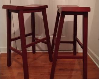 Set of two wooden stools