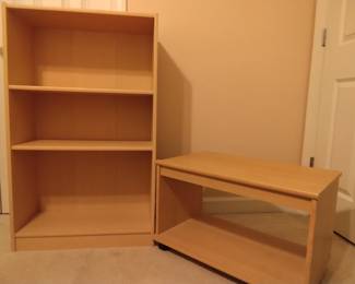 Bookcase ($15) and Rolling Cart ($10)