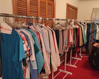 Women's clothing - sizes 14-18 - tops, slacks, jackets, coats, suit dresses; shoes - size 8-9; 