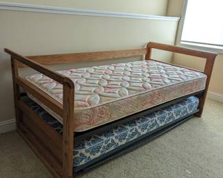 Trundle bed with mattresses (next to new) very lightly used [if ever]
