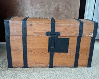 Antique Trunk (take a closer look at the auction photos) it is LOVELY