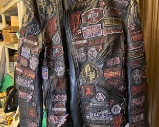 Philipp Plein Rare Leather Patch Jacket