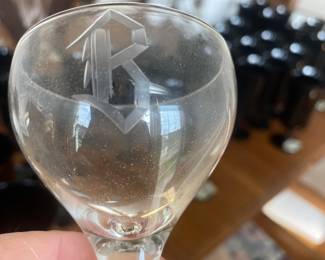 Stemware with a “B” etched on them 
