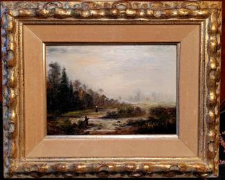Fine little original oil by Charles Emile Heil (1870-1950) listed American artist