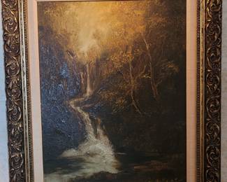 Original oil landscape..."Forest at Dusk"