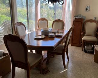 This is another dining room table and chairs, this one is more rectangular.