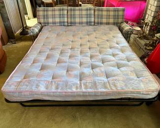 This sofa bed is in good shape.  This photo of course shows the mattress.