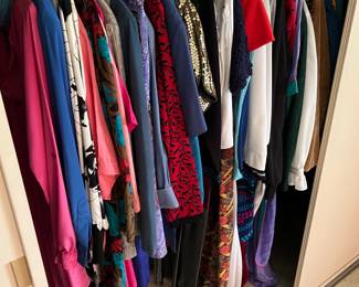 Of course there are clothes in the sale.  Take a look at this collection in the closet.