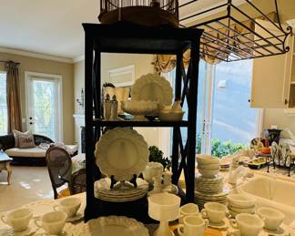 milk glass dinnerware set
