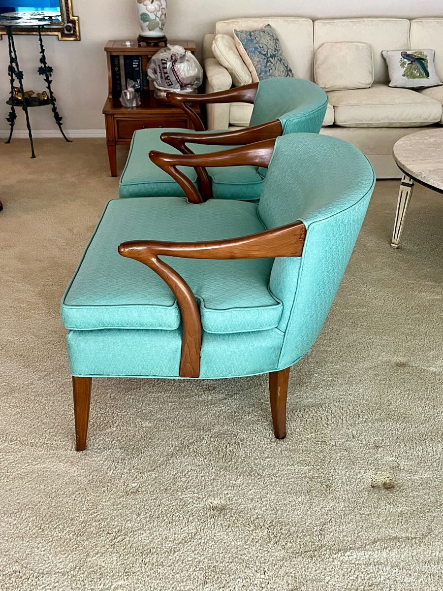 Two magnificent matching MCM armchairs.