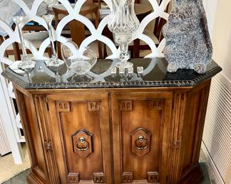 Marble topped console/cabinet