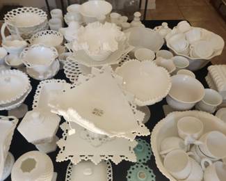 Milk glass - many shapes and sizes