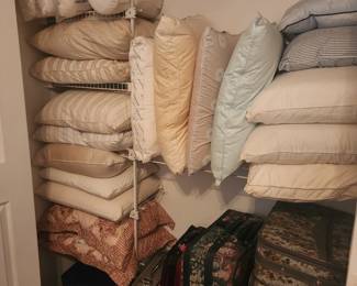 Pillows, luggage