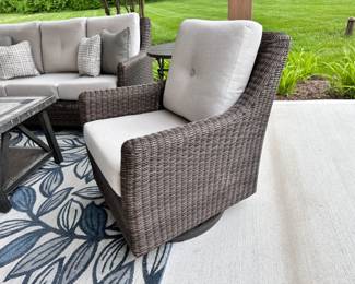 Agio patio sofas, two chairs and coffee table