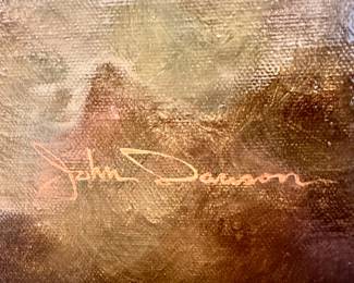 Oil Painting in Gold Gilt Wooden Frame