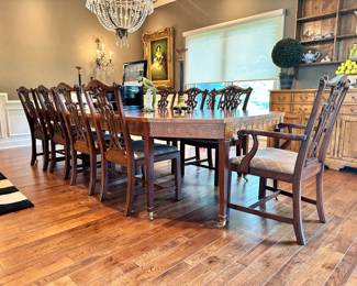 Henderdon Ralph Lauren, Dining Table and 14 Chairs 