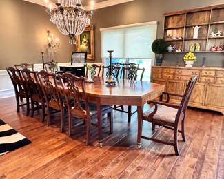 Henderdon Ralph Lauren, Dining Table and 14 Chairs 