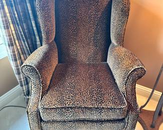 Cheetah Wingback Chair