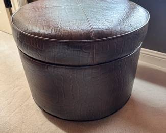 Faux Alligator Ottoman 