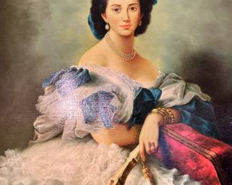 Oil Painting in Gold Gilt Wooden Frame