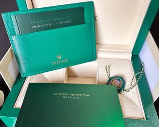 2022 - Rolex 36mm Datejust Jubilee Bracelet White Gold Bezel Wimbledon Dial - NEVER WORN - Box, Papers, Card