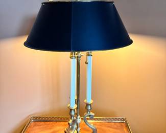 Vintage gold and black bouillotte lamp