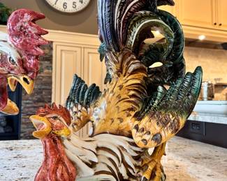Intrada Italy pair of roosters - Ceramic